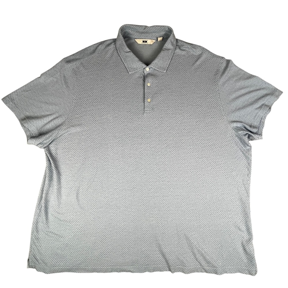 Joseph Abboud Polo Shirt Men 3X Light Blue Diamond Geometric Short Sleeve